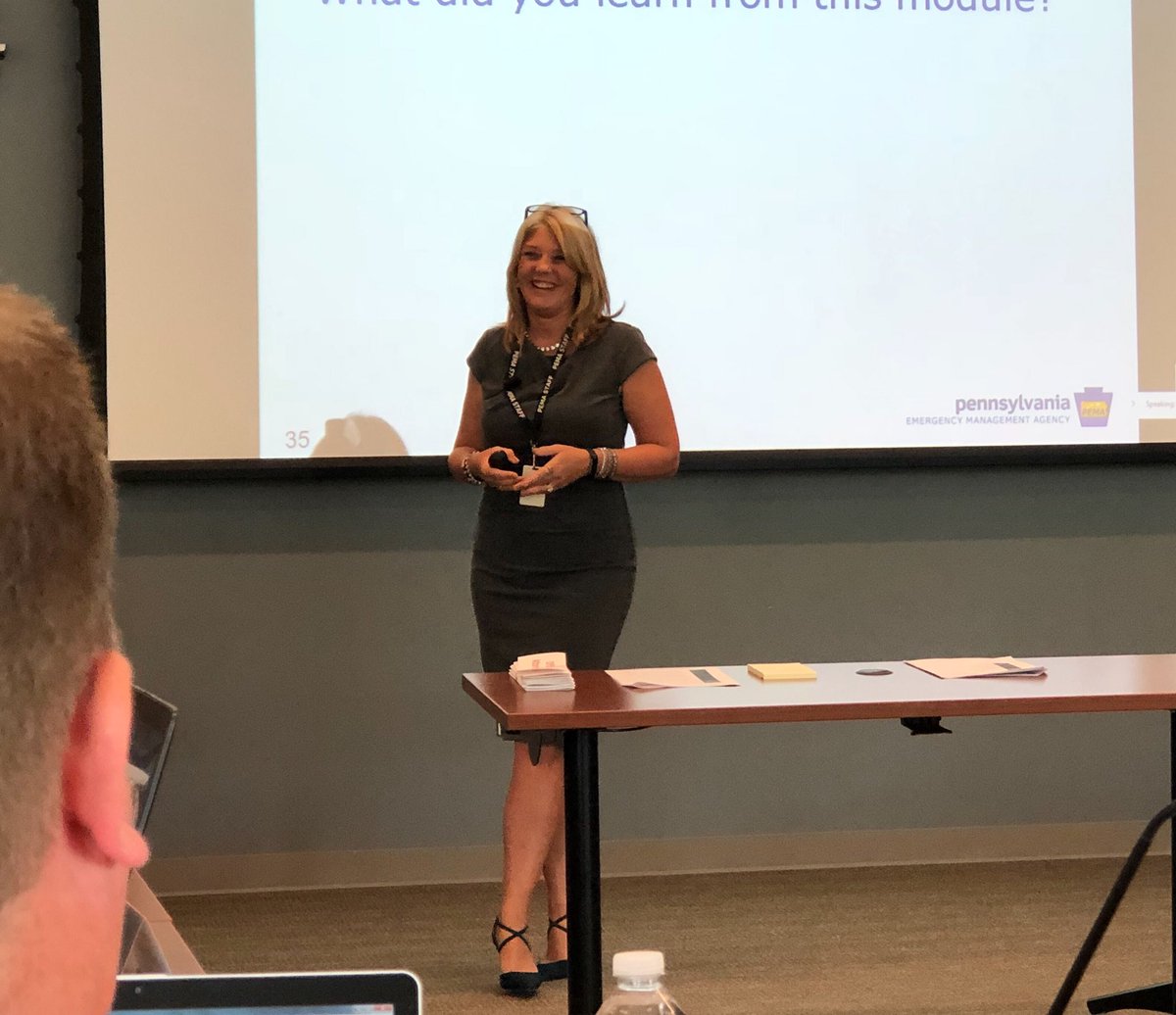 MelissaHBurg's tweet photo. Spectacular day I was able to combine all my years of elections & emergency mgmt experience & facilitate a tabletop exercise w/ county election dir., emergency mgmt, 9-1-1 coordinators, PEMA, DOS & other state partners in our continued efforts for the Commonwealth! #GovtThatWorks https://t.co/MflGICyRxR