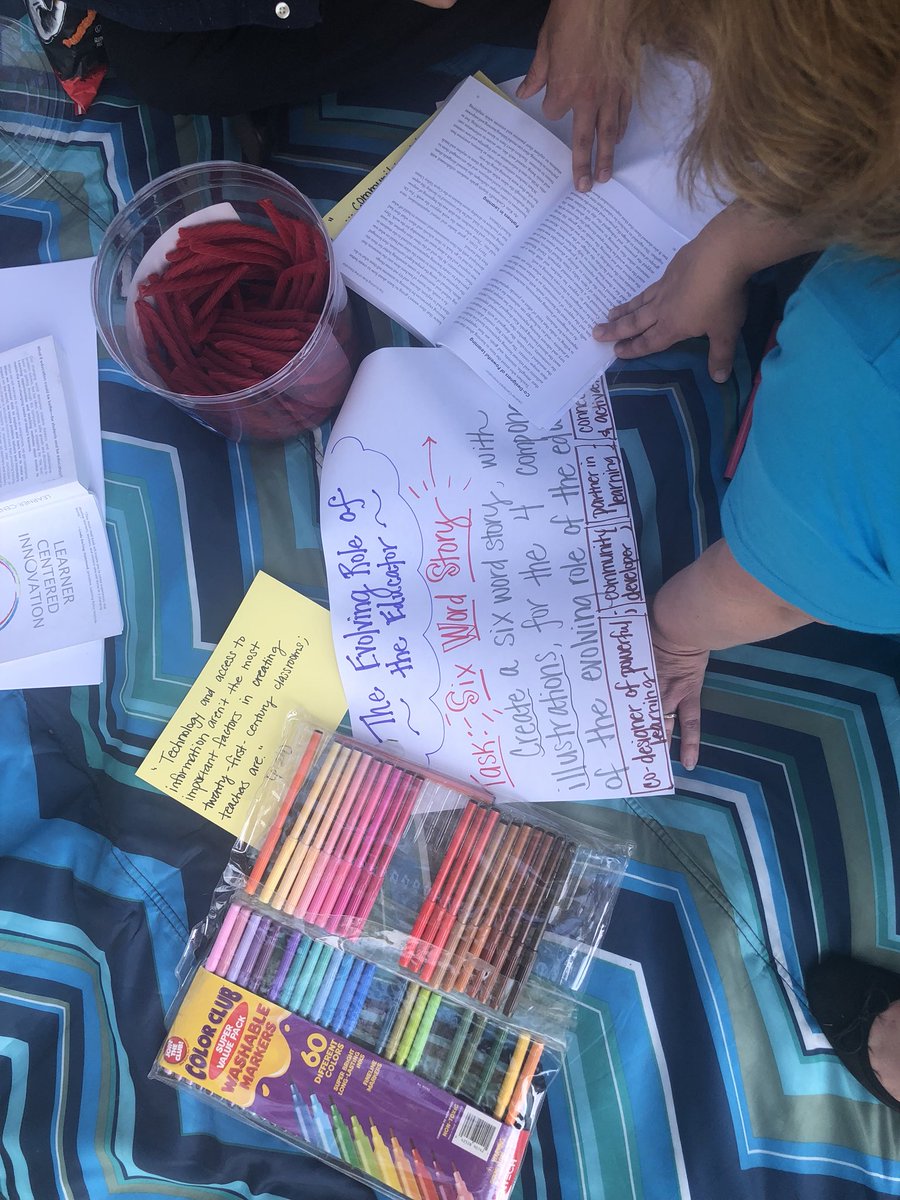 kristinhartloff's tweet photo. Brought our yoga mats and blankets out to the park for our first #tusdmusic Leadership Institute. Studying #LCInnovation and using #collaborativestructure 6 Word Story for the role of the evolving educator @TUSDMusic @katiemartinedu https://t.co/5Y2XspHJuT