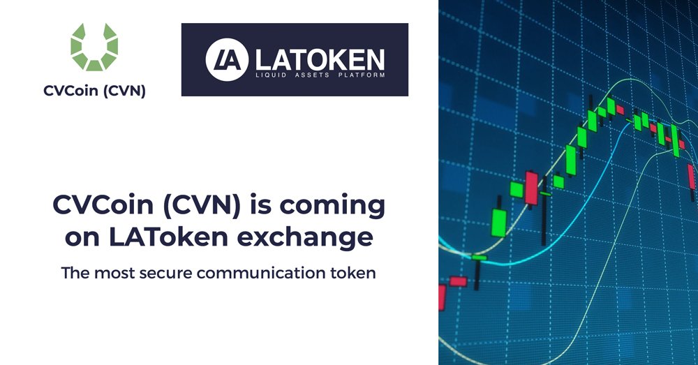 CvnxGov's tweet image. CVCOIN(CVN) is coming on LAToken Exchange
We are pleased to anounce the upcoming listing of CVcoin(CVN) on the LAToken exchange.
LAToken is a high volume marketplace with 25+ mln. US$ daily volume.
Learn more: medium.com/@crypviser/cvc…