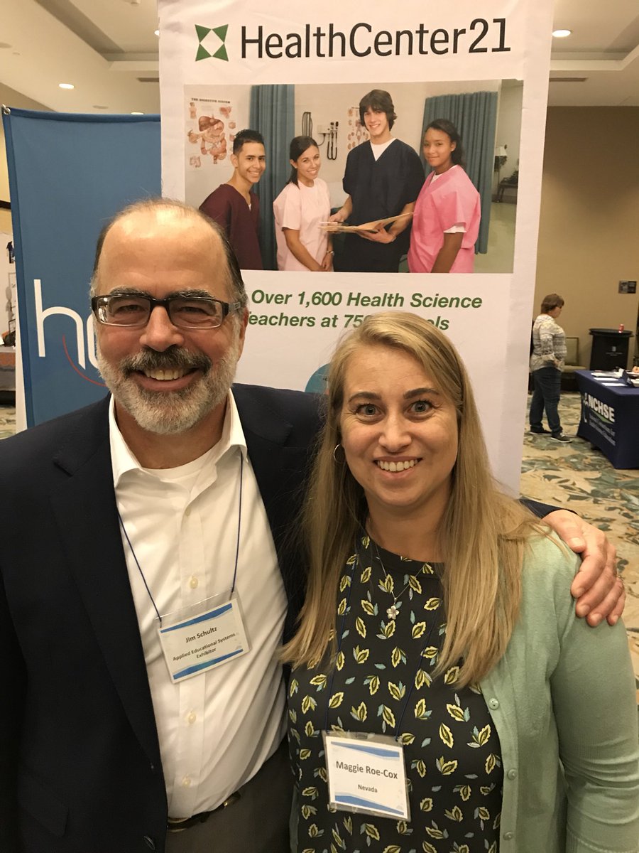 JamesBSchultz's tweet photo. Wonderful to meet @MaggieJCox at #2018nhsc today. #CareerTechEd #nchse3 #healthscienceeducators @AppliedEduSys https://t.co/STm7nRuPRl