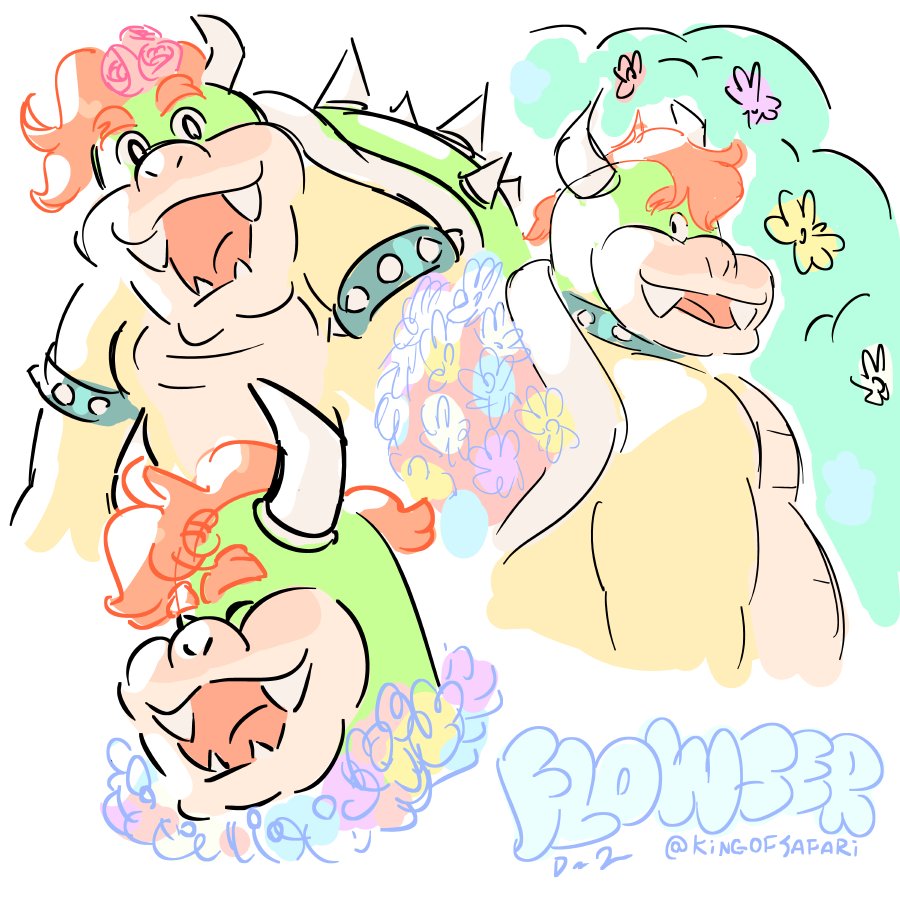DrewGreenDraws's tweet photo. Y'all are all about #Bowsette but I'm over here like, what about #Flowser? https://t.co/1uJtjh1omH