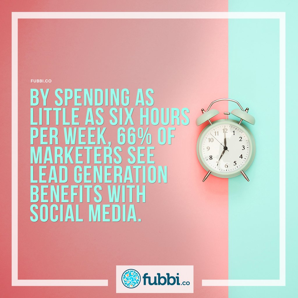 SophyMavridis's tweet photo. By spending as little as six hours per week, 66% of marketers see lead generation benefits with social media. #digitalstrategy #leadgeneration #seomarketing #digitalstrategy #socialmediapromotion #contentmarketing #contentcreator #fubbico https://t.co/qGa87u5nXD