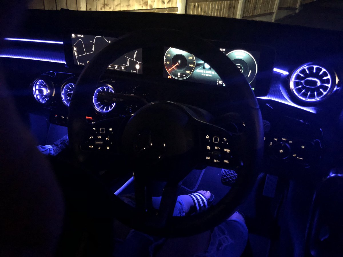 MercLeeds_Sarah's tweet photo. 🌙The #NewAClass at night 🌙... how gorgeous is the interior! You can get the ambient lights with the Premium Package! 💫 
Order yours today! 
Call me on 01132015227 or
email Sarah.donaghey@stratstone.com https://t.co/PLg67B2Clz
