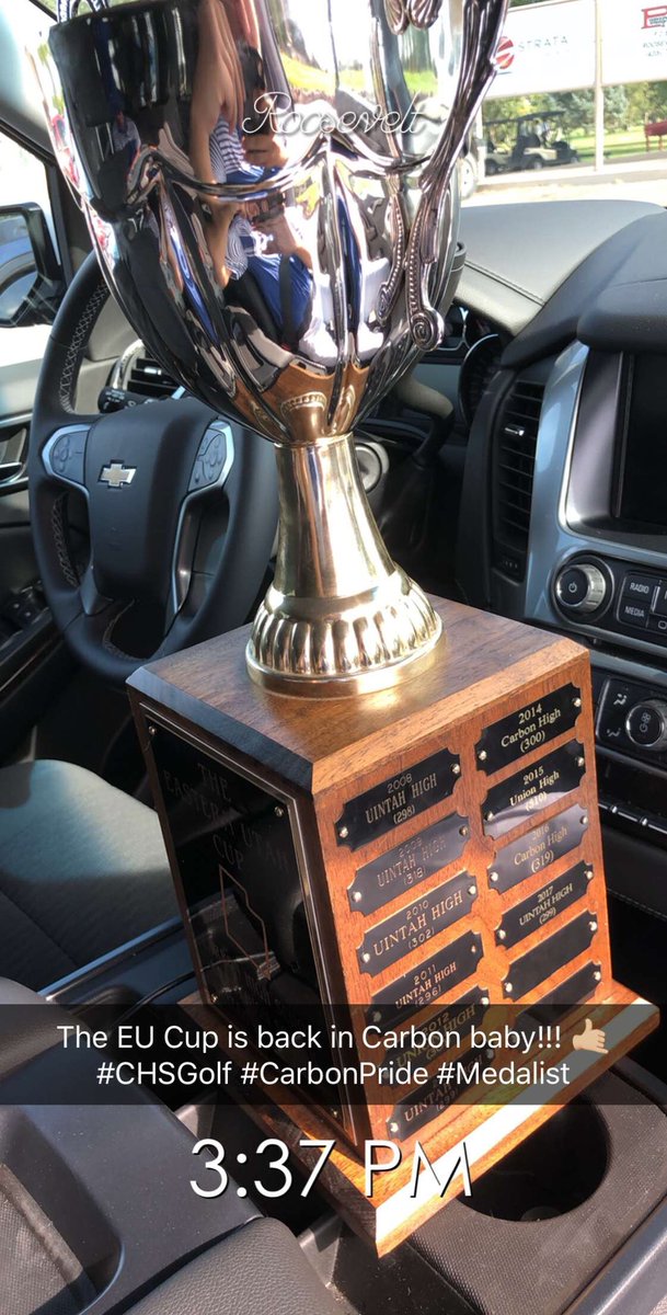 carsonm302's tweet photo. Bringing the EU Cup back to Dino Territory!!!! #CarbonPride #CHSGolf2k18 https://t.co/G7iew53tHG