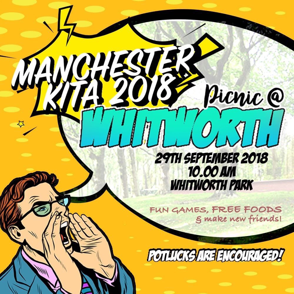mcot_manchester's tweet photo. Eh korang, ni nak bagitau ni, ManchesterKita dah kembali!!!!

Tell your friends! Tell the freshers, 2nd years, 3rd years, final years! Ajak semua orang! Bukan setakat kita dapat bersosial &amp; jumpa muka2 baru, tapi ada picnic jugak kot!

Come and join ManchesterKita! https://t.co/VIVE4PGc5l