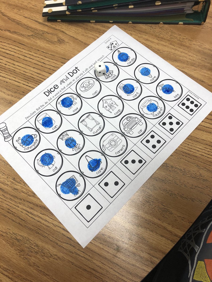 LemosSLP's tweet photo. Lots of articulation practice with my first graders today. Dice and Dot fun with scented dot markers keeps us motivated! #successatRES #Robisonspirit @RobisonES #speechtherapyatRES https://t.co/QWcM7yakYd