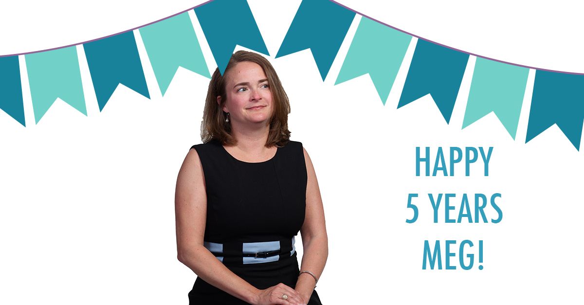 She's survived half a decade of YMC craziness! Congrats <a href="/ymcmeg1/">Meg Robertson YMC</a> on five incredible years, here's to many more!
