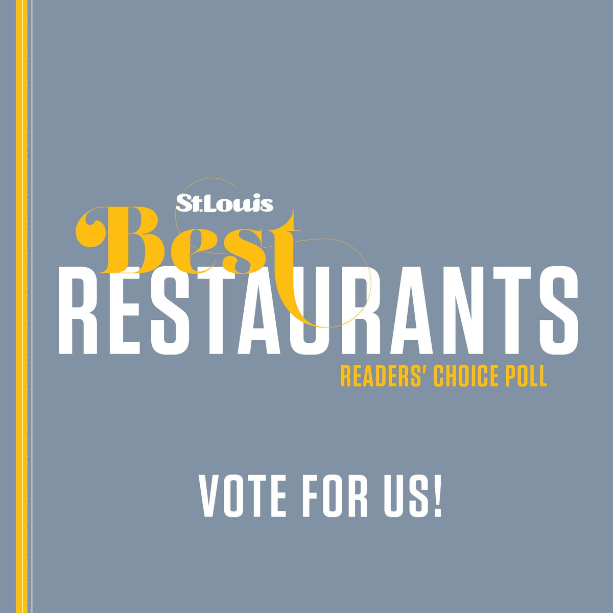GamlinWH's tweet image. #GamlinWhiskeyHouse has been nominated in the "Hip Hangouts" category for @StLouisMag's 2018 Best Restaurants Readers’ Choice Poll! We'd be honored if you'd take a few moments to vote for us: stlmag.com/dining/best-re…