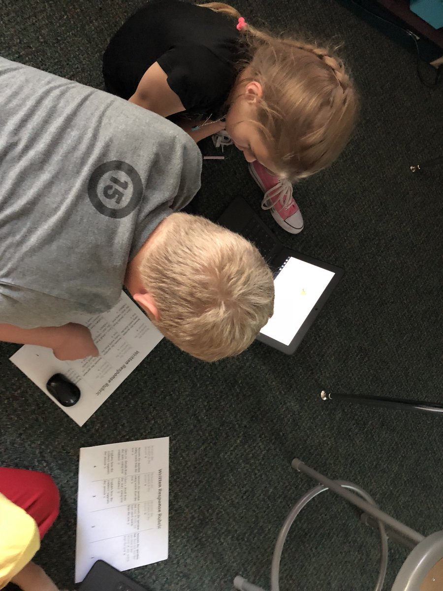 JessiJohnsonj's tweet photo. We’re working on responding to text using evidence, so today we analyzed sample answers &amp; scored them with the rubric as a class using #goggleforms to track the results. Ss thought about what elements made a complete answer and defended their score. @mpqripon #questelem https://t.co/OG8sMrDNSq