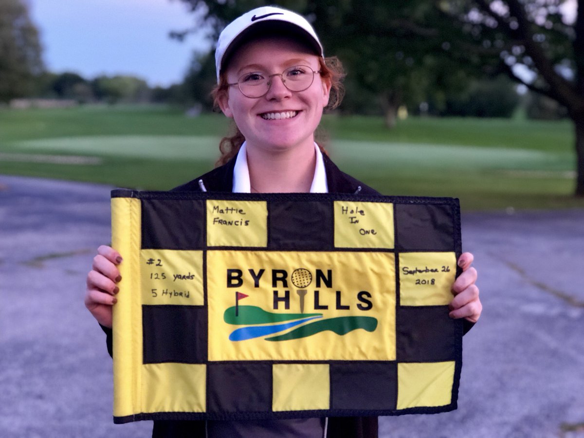 hsriverdalegolf's tweet photo. Congrats Mattie Francis for getting a hole-in-one at tonight’s meet against Erie-Prophetstown! https://t.co/A5W4X9gZPm