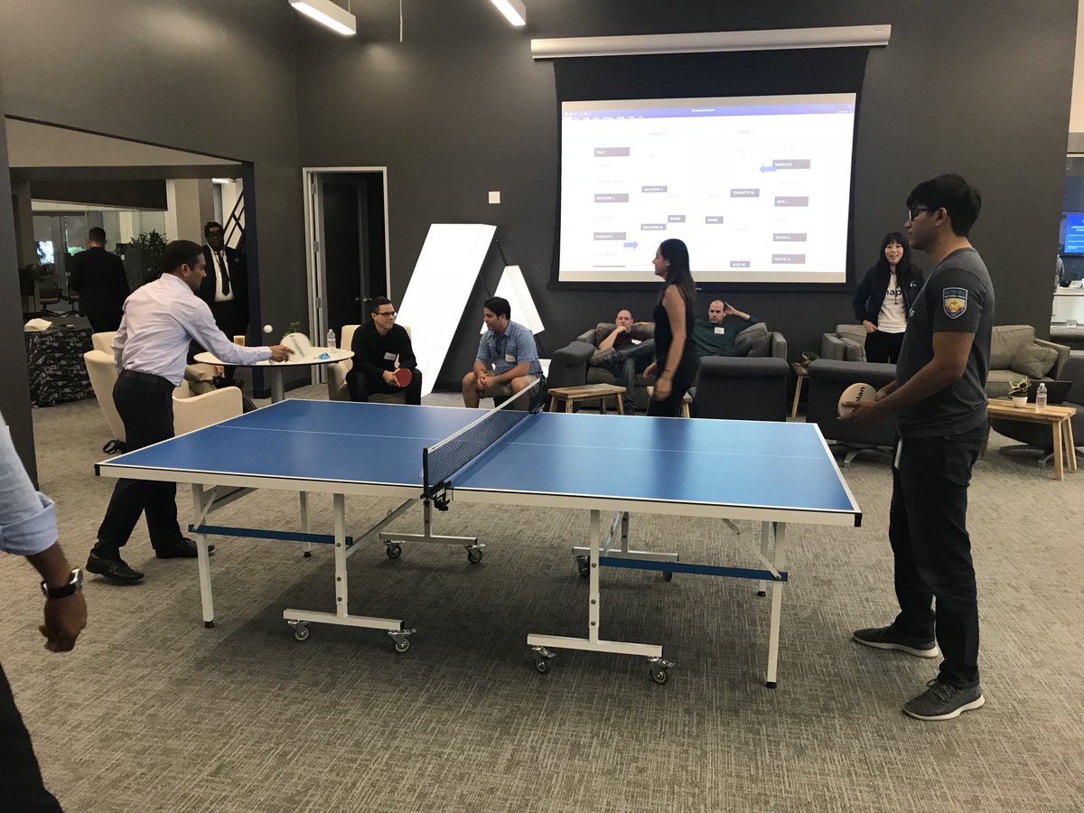 anaplan's tweet photo. Worthy opponents planning their next ping pong move. 🏓
#Dreamforce2018 #DF18 https://t.co/NqPUfLV6aq