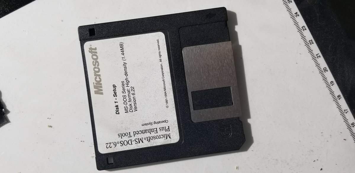 cyberaxe's tweet photo. I caught myself moving a floppy disk out of the sun because it's bad for it. Programming is strong with this one. Like I'll every use this disk. But still my data protestionism kicks in. #FloppyDisks #Dos622 #BestDos #BeforeWindows #IntheBeginning was @Dos https://t.co/Ms2VOHIJSj