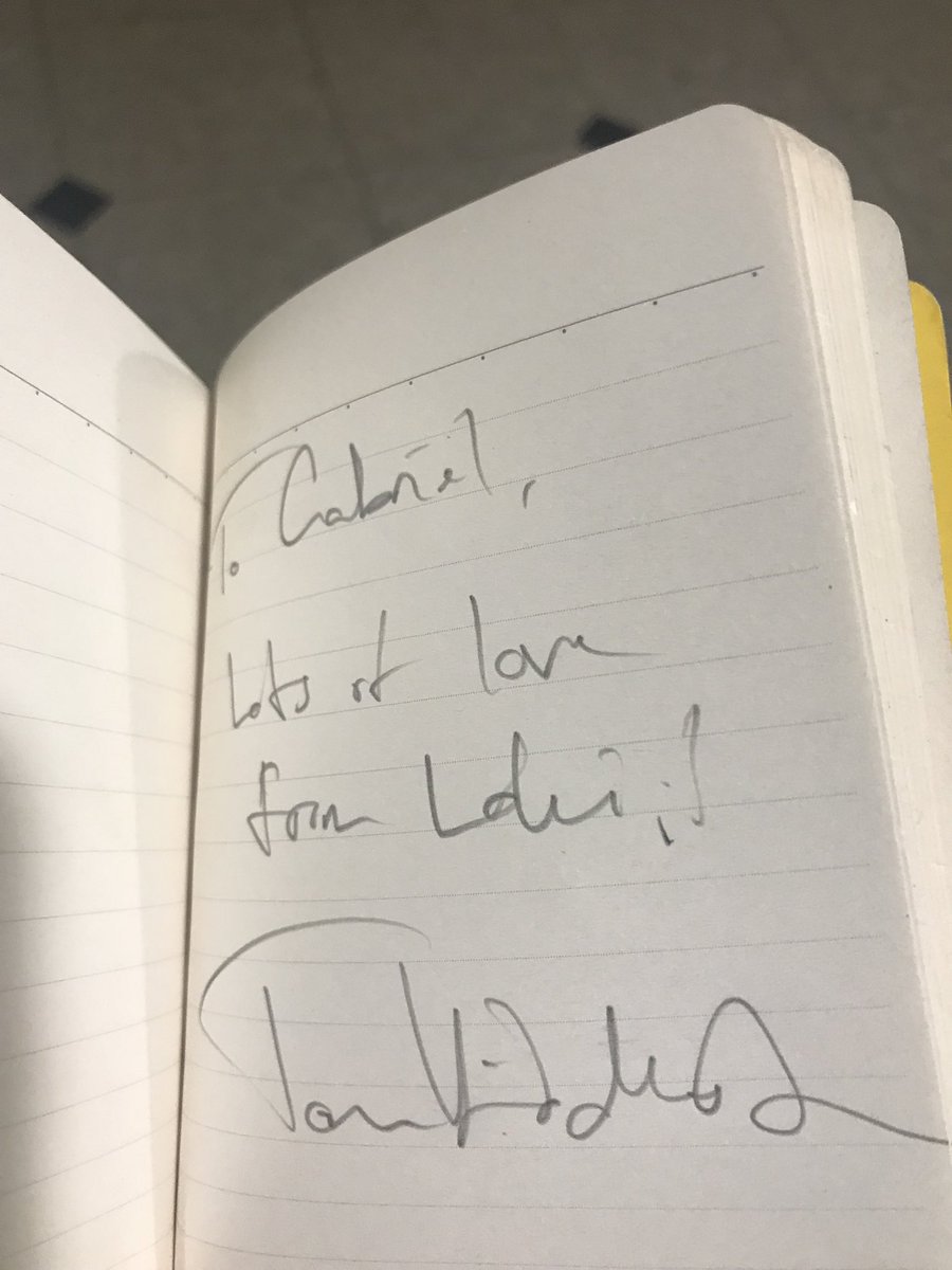 itsKenners's tweet photo. Just met Tom Hiddleston on the Northern Line and he was super nice and wrote a note for my little bro, what even is my life lol!?!?! https://t.co/ePznhEFsrA