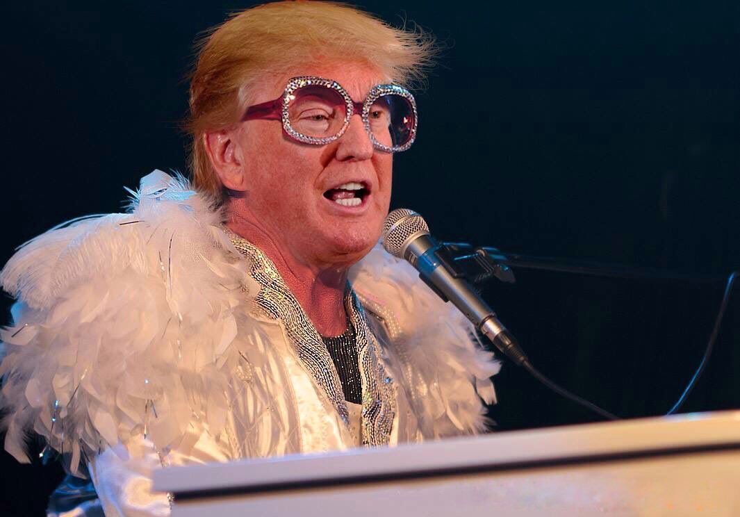 USMCLiberal's tweet photo. I didn’t think it would happen—
but somehow, #Trump was able to fit Elton John into this shitshow of a press conference.
Enabling me to share my favorite meme.
#FuckitMan #FuckingMoron https://t.co/A4IfxASUvK