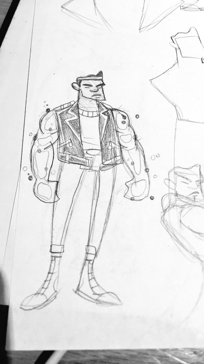 Here's some development images. The first is from high school (LOL) and the second is my first take on a revamp. I decided it probably be best for him to have open eyes because eyes are so important to emoting (especially as a protagonist). 