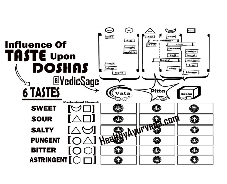 VedicSage's tweet photo. According to #Ayurveda, 'FOOD IS MEDICINE' and the unique combination of elements of a substance expresses itself via qualities/gunas which ultimately has a physiological affect upon the body and mind via doshas [i.e. vata, pitta, kapha].  
https://t.co/xNhhRvafGj #Health https://t.co/T1istyDJxJ