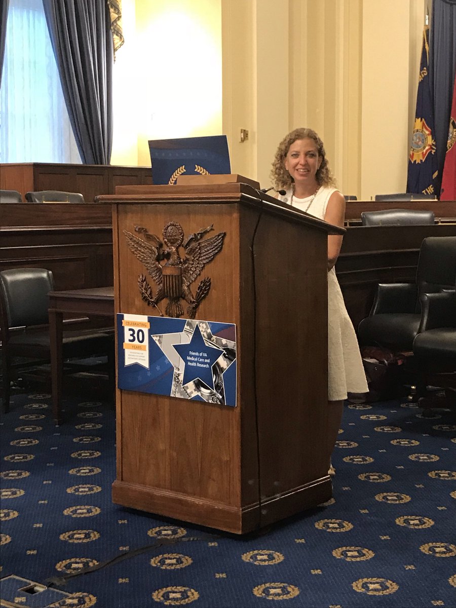 AAMCtoday's tweet photo. Thank you to @DWStweets for speaking with #FOVA tonight and for her ongoing support for #VA medical care and research. “I am sure I would not be here today if not for medical research.” https://t.co/WoZjGDt94p