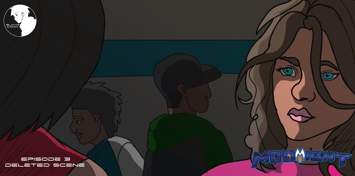 ElkarComix's tweet photo. 🤣🤣 Just thought I'd mess around with this, but truth be told. This was a deleted panel from Page 15 Modmight episode 3, the writer wanted Bukky to show properly instead of being overshadowed by Maya. 
Well here you go. Modmight Episode 4 - Out with the old ...coming soon!! https://t.co/EdNwHMd9mB
