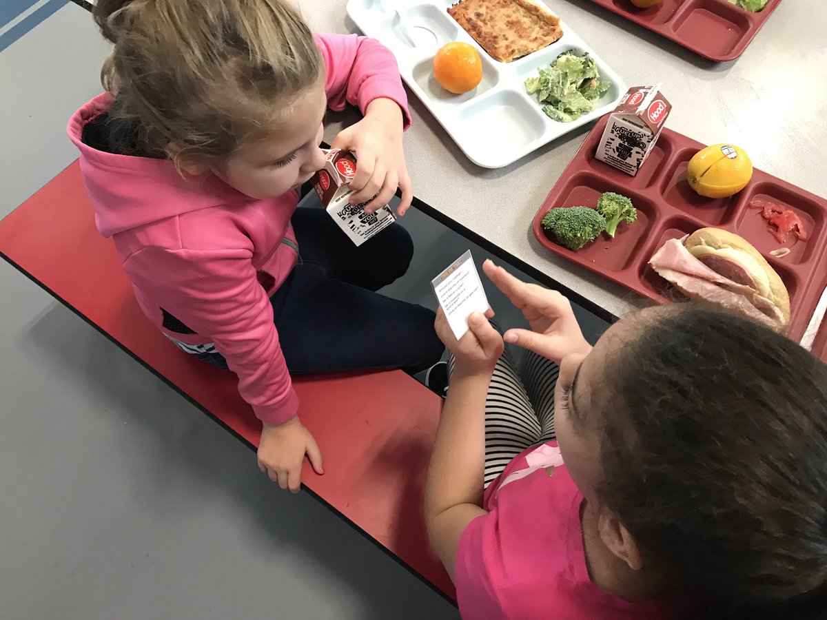 staceylmessier's tweet photo. Conversation starters were a hit in the lunchroom today. It was awesome to hear their own thoughts on how to start a conversation at lunch. #StartWithHello #studentvoice #lunchroomlearning
#HennesseyRising 

@lnreilly https://t.co/eqcYaG3jzv