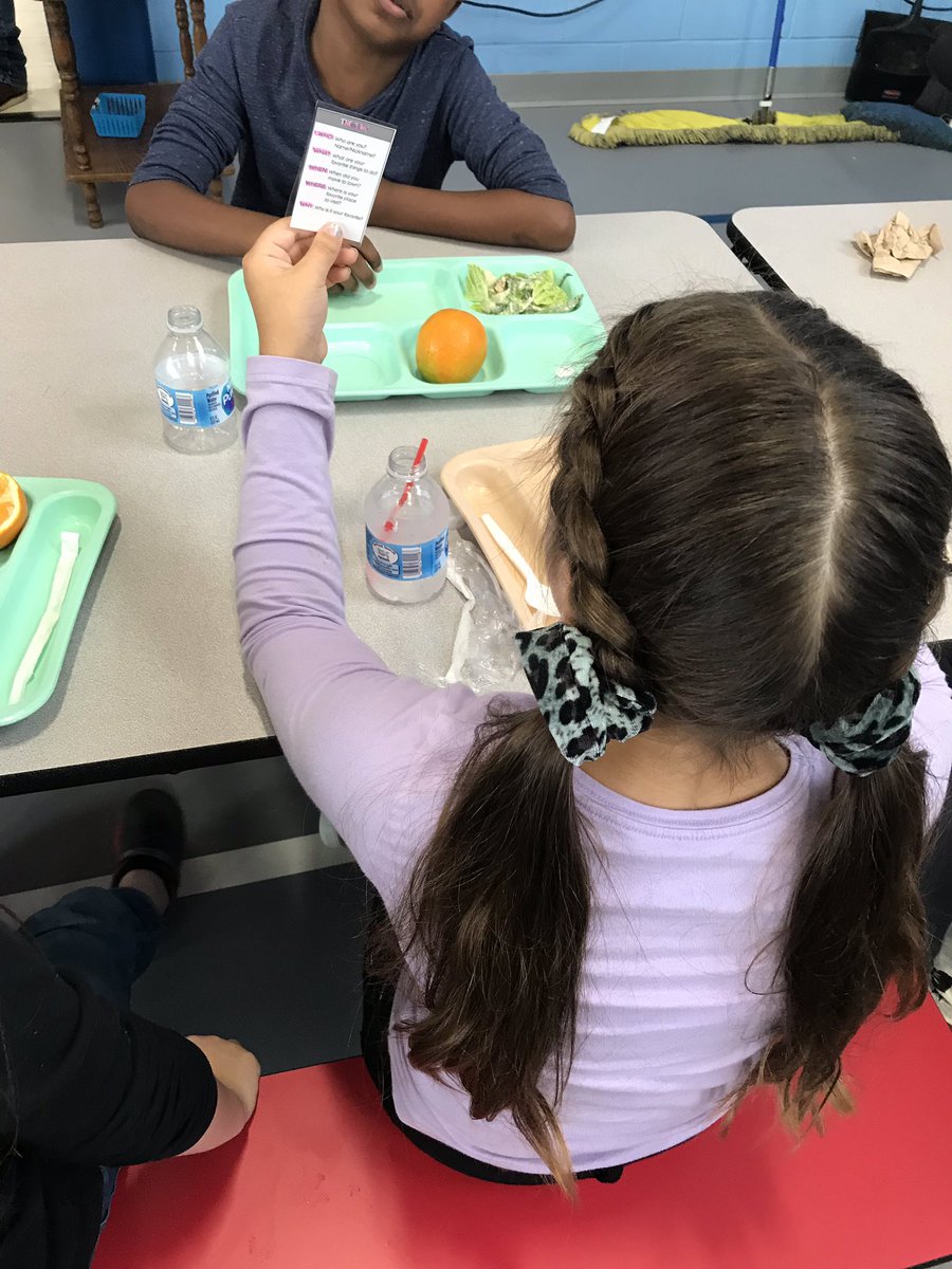 staceylmessier's tweet photo. Conversation starters were a hit in the lunchroom today. It was awesome to hear their own thoughts on how to start a conversation at lunch. #StartWithHello #studentvoice #lunchroomlearning
#HennesseyRising 

@lnreilly https://t.co/eqcYaG3jzv