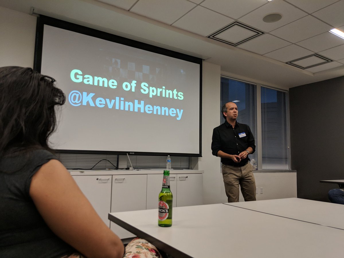 jessefewell's tweet photo. Super excited to hear @KevlinHenney explain scrum through lens of #GameTheory here at #DCSUG hosted by @ExcellaCo #agile #pmot https://t.co/25qNmVcaFv