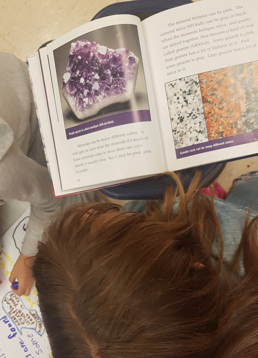 Soaringingrade3's tweet photo. Students looking for interesting facts about rocks and minerals at our non-fiction literacy station. #cbeliteracy #hawkwood3s https://t.co/PZaqJ7U8nm
