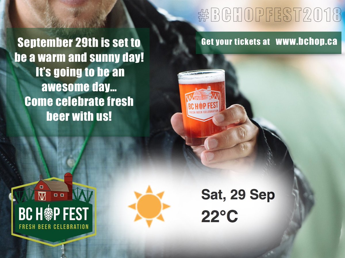 callisterbeer's tweet photo. Be sure to join us this Saturday for #BCHopFest2018! The weather looks good, and the beer will be amazing! Book tickets at https://t.co/G05W3HoWpJ https://t.co/5iyNE3Pu0c