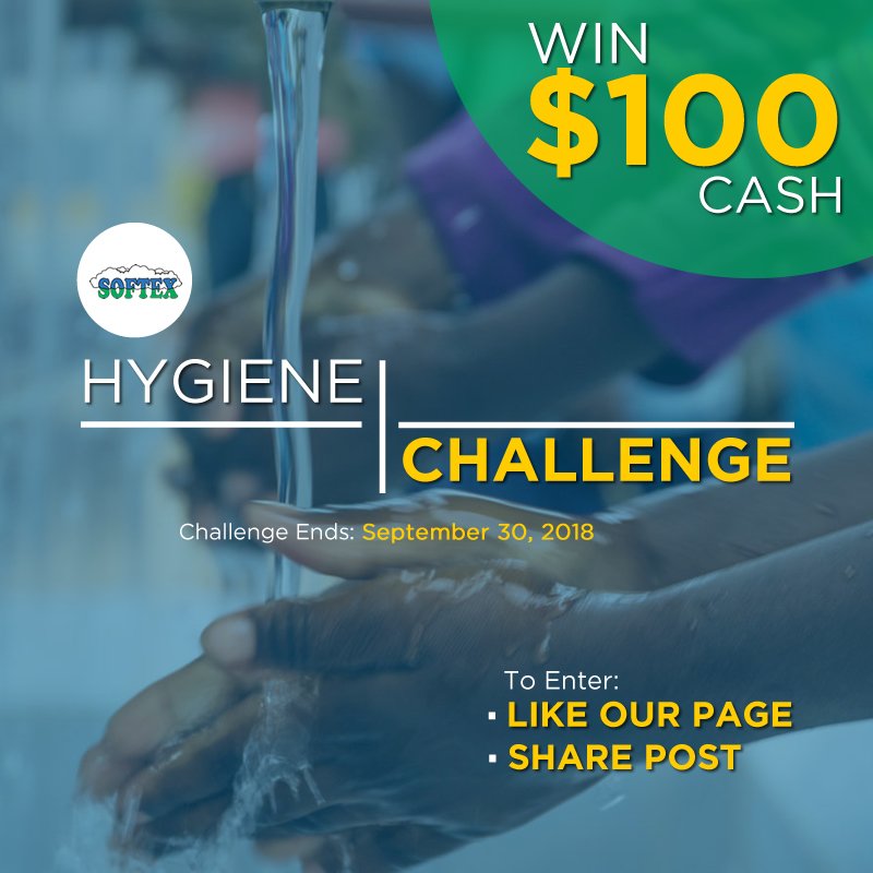 SoftexZimbabwe's tweet photo. Only 3 days left!!! Join the Softex Hygiene Challenge today and prevent Cholera. Like our Facebook page &amp; Share this post for a chance to Win $100 cash. To enter: 
1. Like our Page 
2. Share this post with the tag #softexhygiene

The winner will be announced on September 30, 2018 https://t.co/0cmZOfPoab