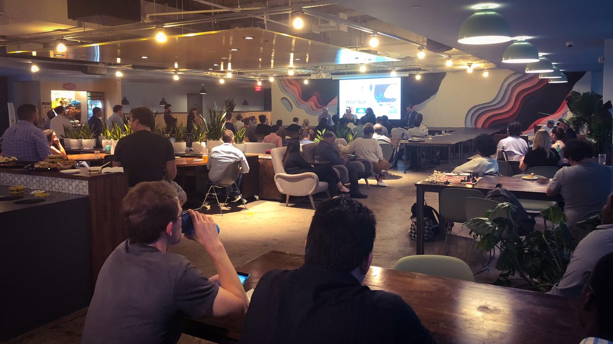 PHLCodeDesign's tweet photo. An amazing turnout to our #PhillyTech talk! Thanks to @icn1, @o3world, and @jpmorgan for being on our panel. And thanks to @WeWork for hosting! https://t.co/121wsQzDdt