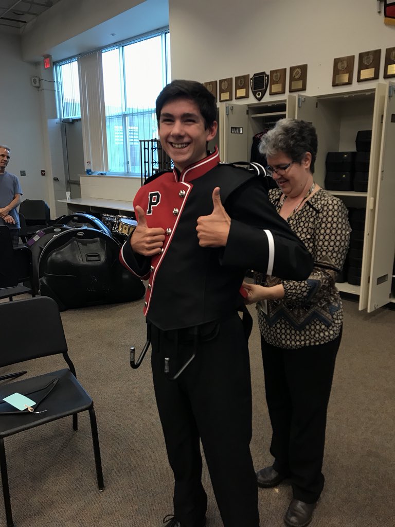 pchsmarching's tweet photo. Uniforms are in and it’s safe to say that we’re pretty excited to show everyone on Friday! Happy homecoming week pirates🎵 #lookingslick #goband https://t.co/dGS80opaPN