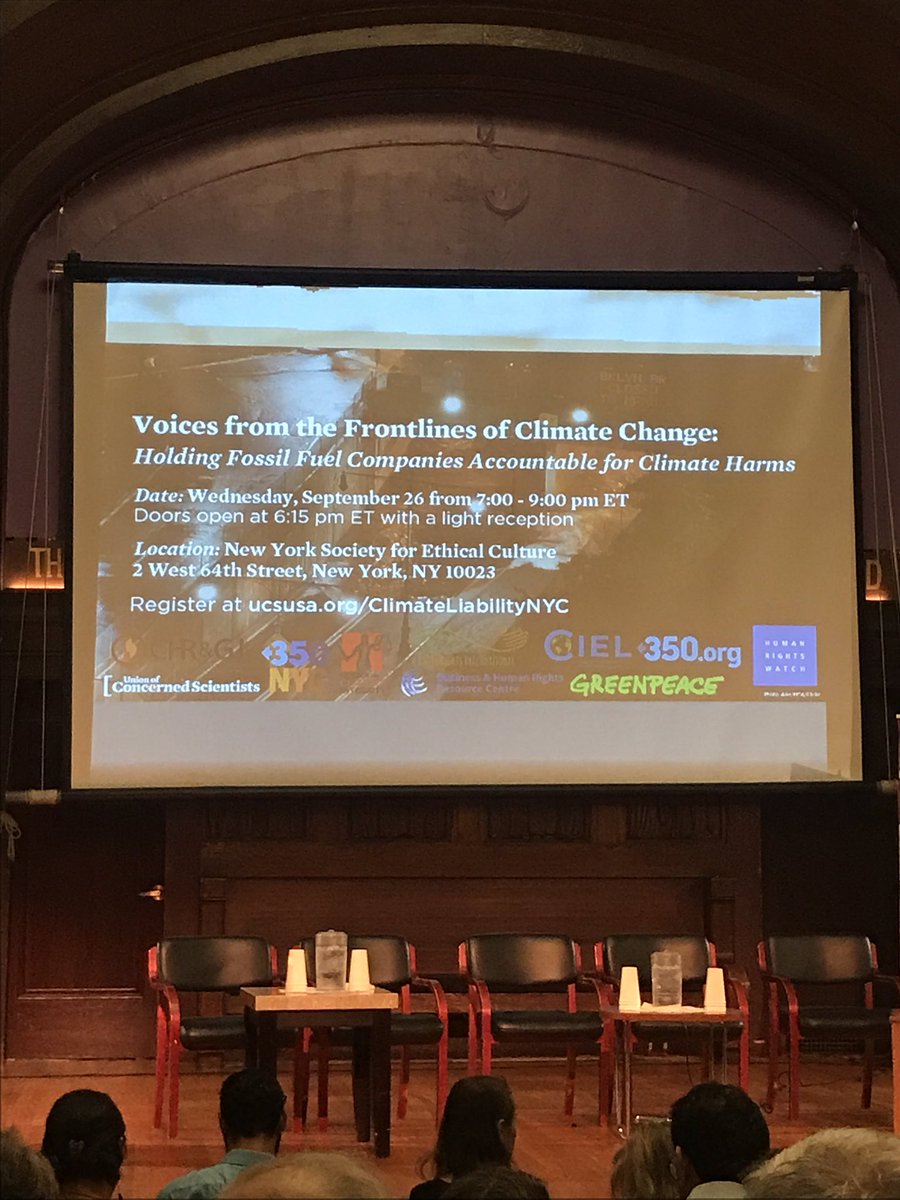 lindsaymeim14's tweet image. Tonight's #ClimateLiability panel is kicking-off to explore the crucial topic:

Who pays the cost of climate destruction: our communities, or the fossil fuel billionaires who caused the crisis?

#ClimateWeekNYC #ExxonKnew #FossilFree 

TUNE-IN: facebook.com/greenpeaceph/v…