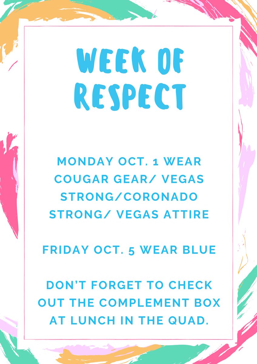 CougarsStuco's tweet photo. Week of Respect is next week, October 1st-5th. Show your support by participating throughout the week‼️💙 #WeekofRespect https://t.co/mgxJS7Mmv8