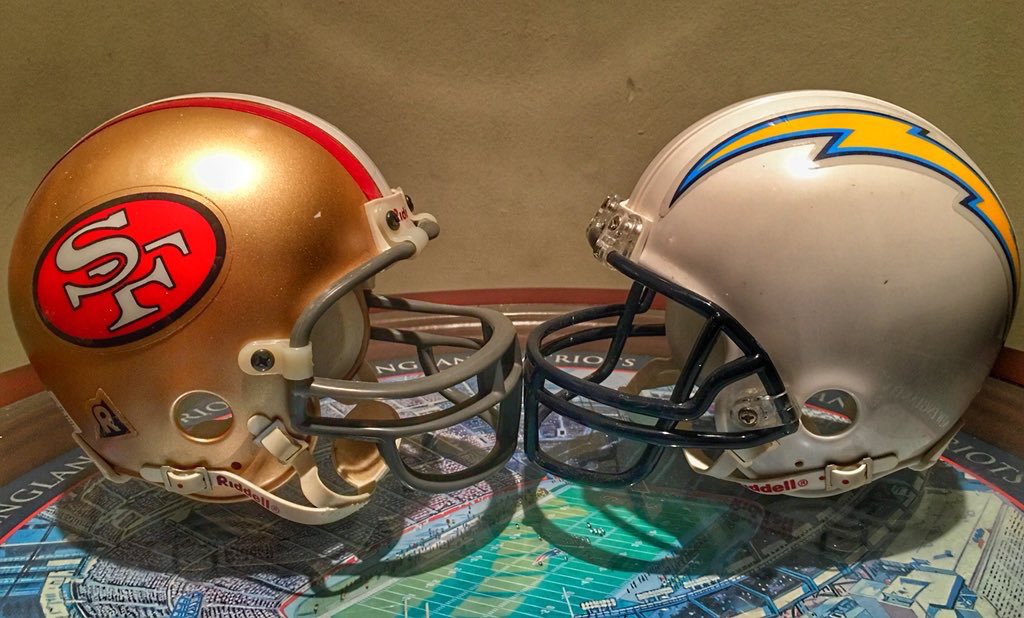johnnieracker's tweet photo. Thank you @1976PATRIOTS for this awesome photo. @49ers vs @Chargers this Sunday in sunny SoCal! 🏈 #BeatLA https://t.co/QVwUucDlTj