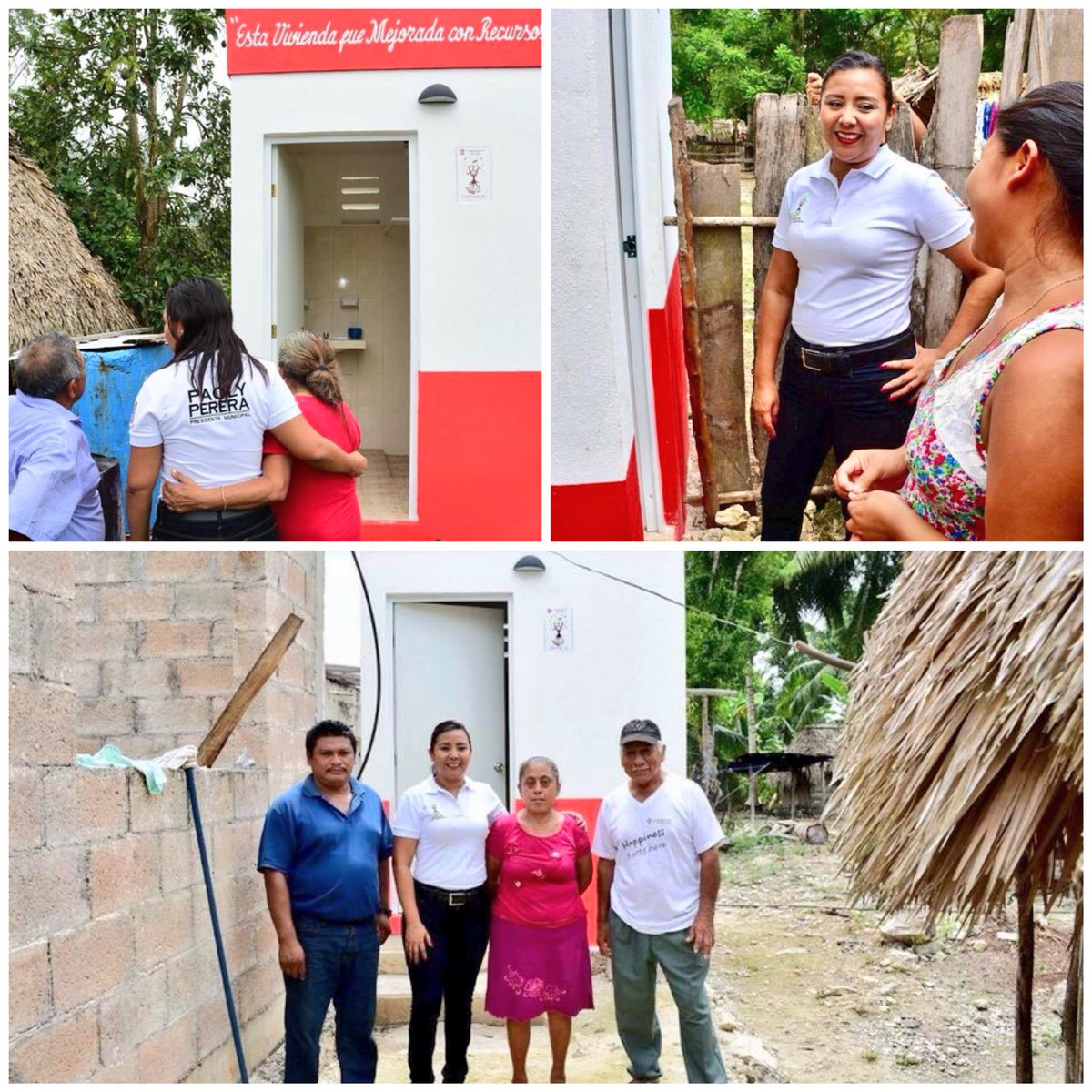 PaolyPerera's tweet photo. ¡Hoy entregamos pisos y #BañosConBiodigestores en #NuevoIsrael,  #NuevaLoria, #Ramonal y #SantaLucia! Gracias por sus palabras, su cariño y sus abrazos. ¡Regresaremos porque somos muchos los que amamos esta tierra! #GobiernoDeVisiónYCompromiso https://t.co/fsN8Avgx6B