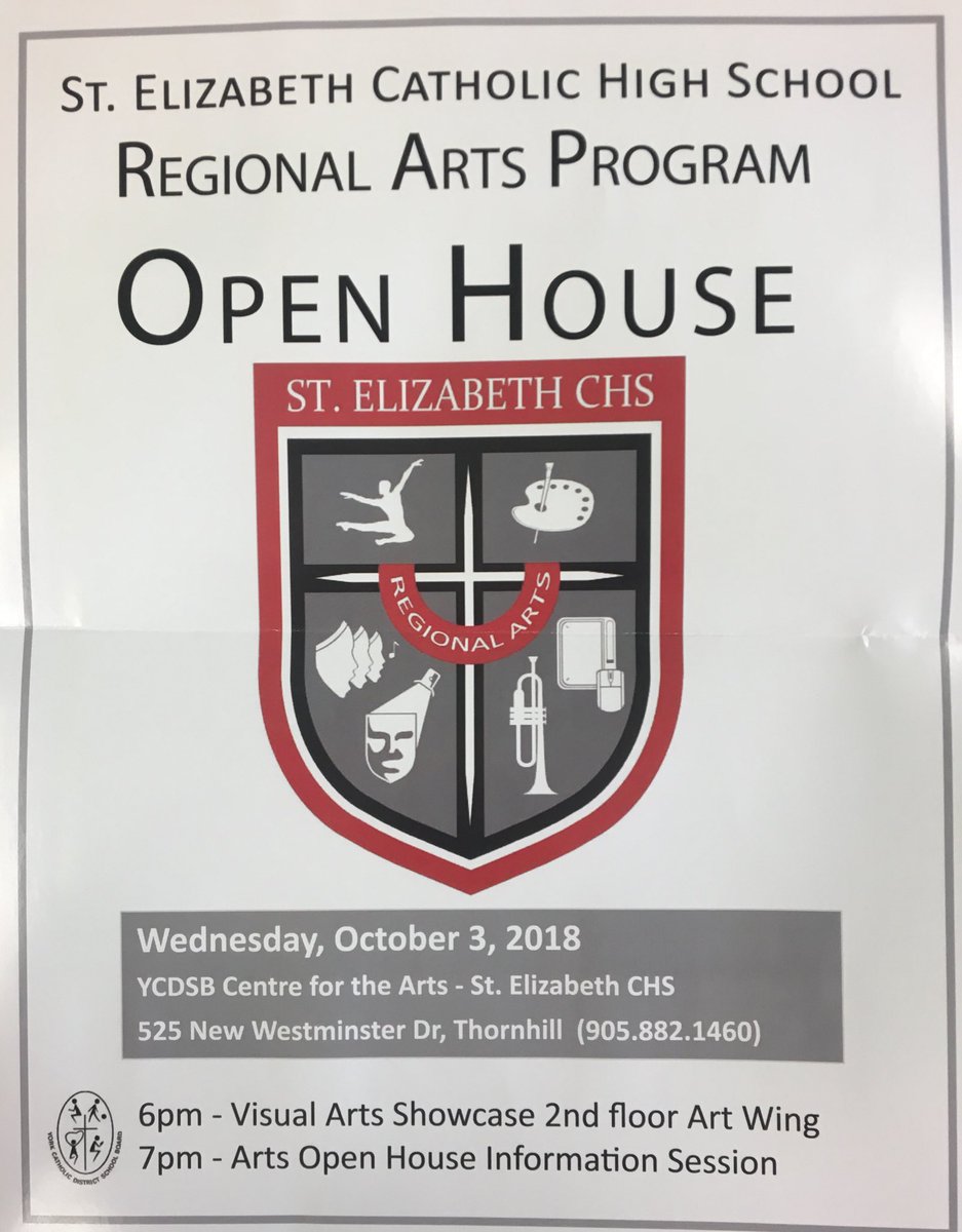 MrsJPineda's tweet photo. Grade 8s who are considering The Regional Arts Program @StElizabeth2013 are encouraged to go the the open house next week to get more information. #highschoolprep #regionalartsprogram https://t.co/jvN1UfPOxX