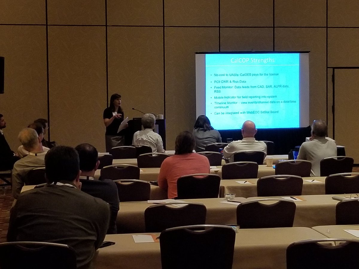 bfgNW's tweet photo. Amy of @BAUASI/@SF_emergency presenting @EMCESA annual meeting on #CalCOP. @CountyofSonoma and @MarinSheriff, Brentt and Woody, also presented on #WebEOC & @arcgis. All around maintaining #SituationalAwareness.
#EmergencyManagement
#CESA2018 https://t.co/uCThaejaAN
