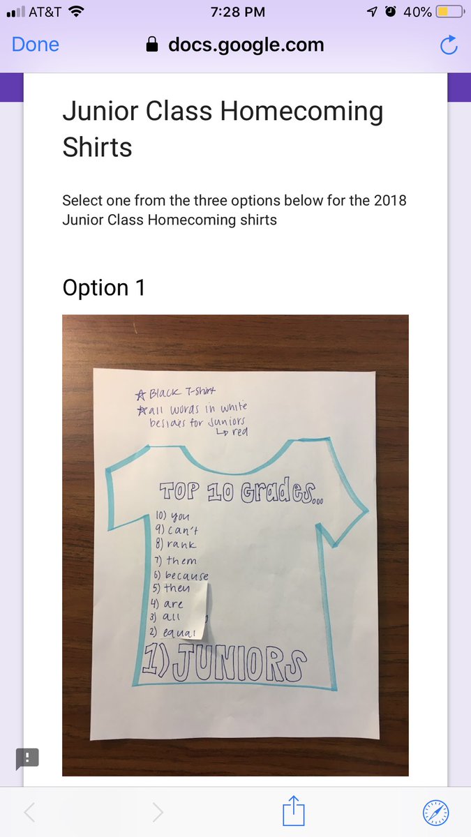2020Redhawks's tweet photo. Juniors, vote for your favorite class shirt by 2:30 tomorrow! (Option 1 was designed by us, the Student Council 😉) https://t.co/Qb3IHkmyCo