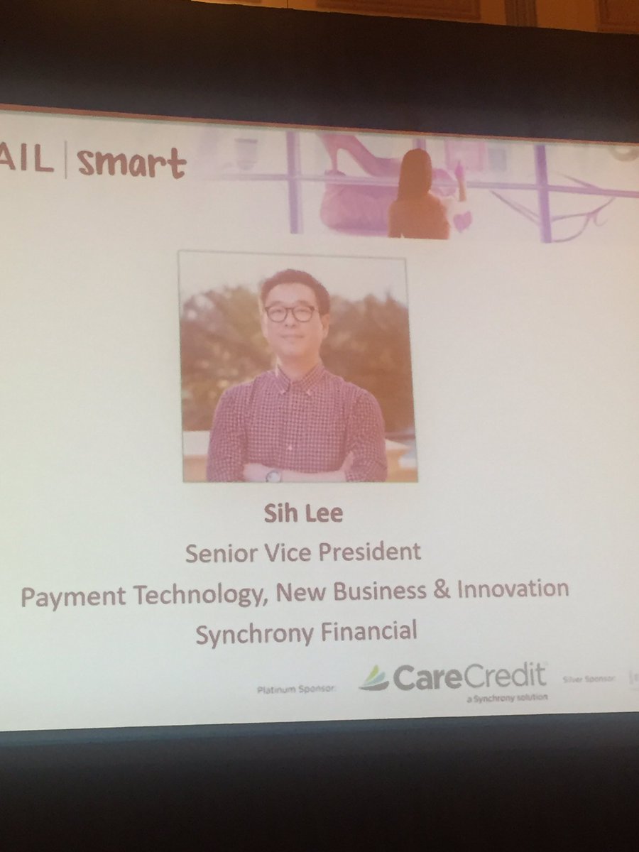 VisionMonday's tweet photo. Sih Lee, SVP, payments technology, new business &amp; innovation for @synchrony @GEMoneyUS takes the stage at #VMLIVE #RetailSmart https://t.co/VN80ZpWKMt