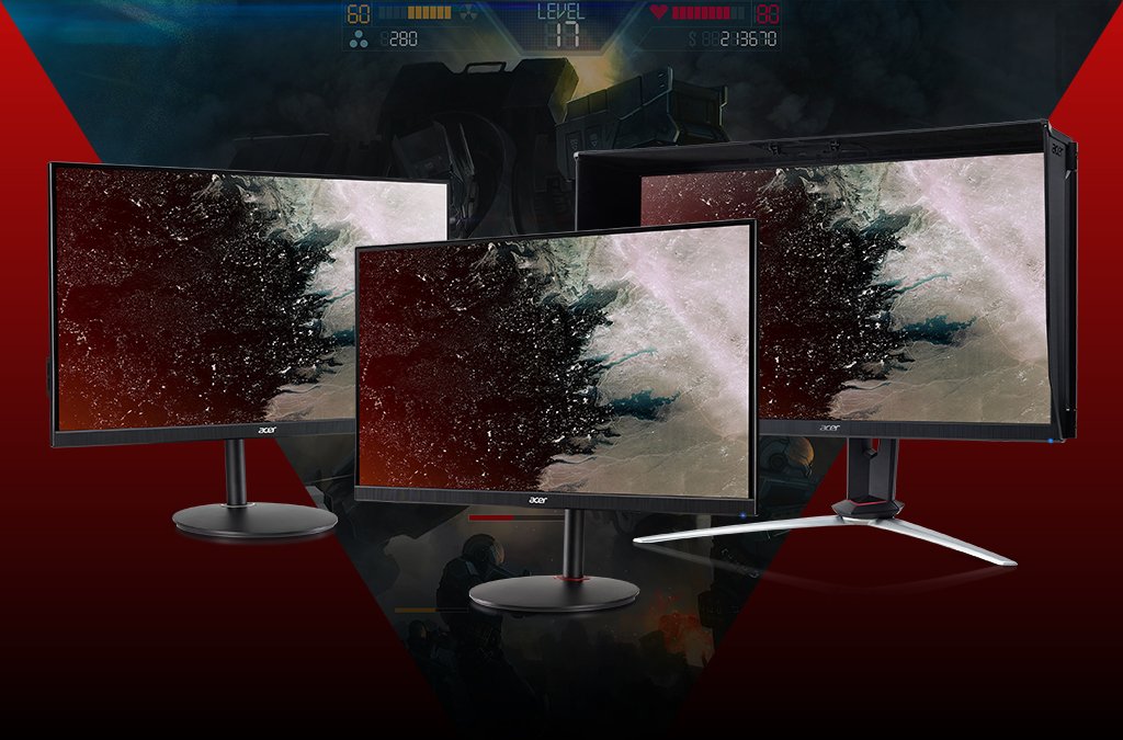 AcerAmerica's tweet photo. Maximize your viewing area and your desk space. Our new #NitroSeries monitors can be mounted on a wall, plus have a ZeroFrame design that supports near seamless multi-monitor setups: https://t.co/UsSm70d6Gs #NextAtAcer #IFA18 https://t.co/Umb43H1MBf