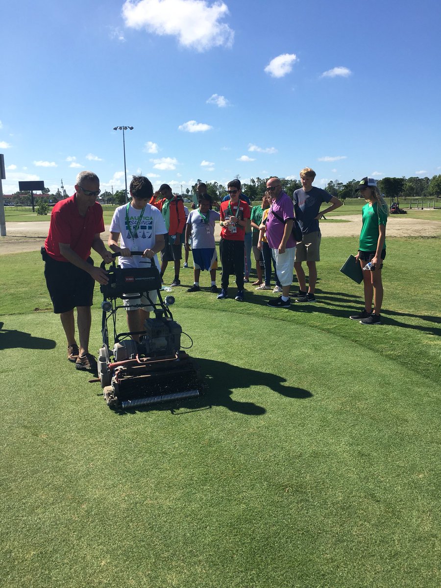 FMHS_WaveTV's tweet photo. What's agronomy? @FortMyersHS STEM@Work students spent the day learning the Science, Technology, Engineering and Math that makes @AlicoFamilyGolf a successful local business. @LeeCountyCTE #LoveLeeSchools https://t.co/N4BsQiiysP