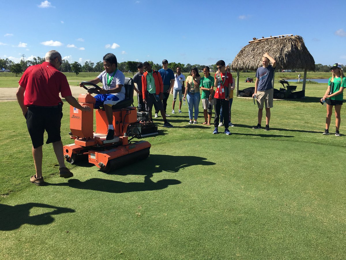 FMHS_WaveTV's tweet photo. What's agronomy? @FortMyersHS STEM@Work students spent the day learning the Science, Technology, Engineering and Math that makes @AlicoFamilyGolf a successful local business. @LeeCountyCTE #LoveLeeSchools https://t.co/N4BsQiiysP