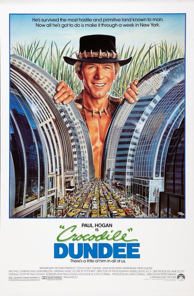 FilmNewsNos's tweet photo. 🎬MOVIE HISTORY: 32 years ago today, September 26, 1986, the movie ‘Crocodile Dundee’ opened in theaters!

#PaulHogan #LindaKozlowski #JohnMeillon #DavidGulpilil #MarkBlum #MichaelLombard #ReginaldVelJohnson #TerryGill #SteveRackman #GerrySkilton https://t.co/aT6xtpdaWk