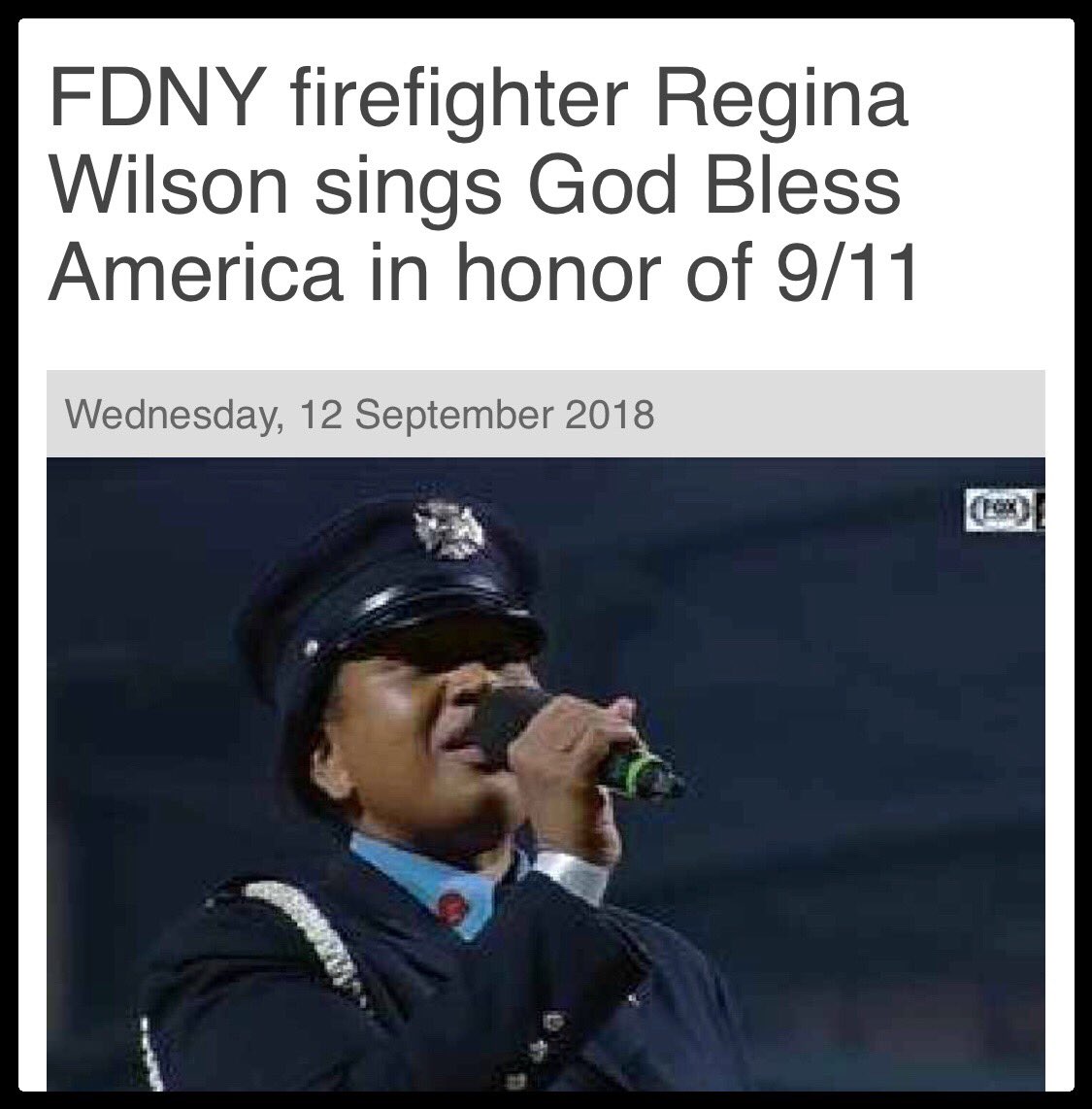 For #TBT, we present <a href="/FDNY/">FDNY</a> Firefighter &amp; @vscorresponding President, Firefighter Reginia Wilson.

#September11th, 2018

Madam President &amp; Firefighter Wilson angelically performed, “God Bless America” during the seventh-inning stretch <a href="/Mets/">New York Mets</a> vs <a href="/Marlins/">Miami Marlins</a>!