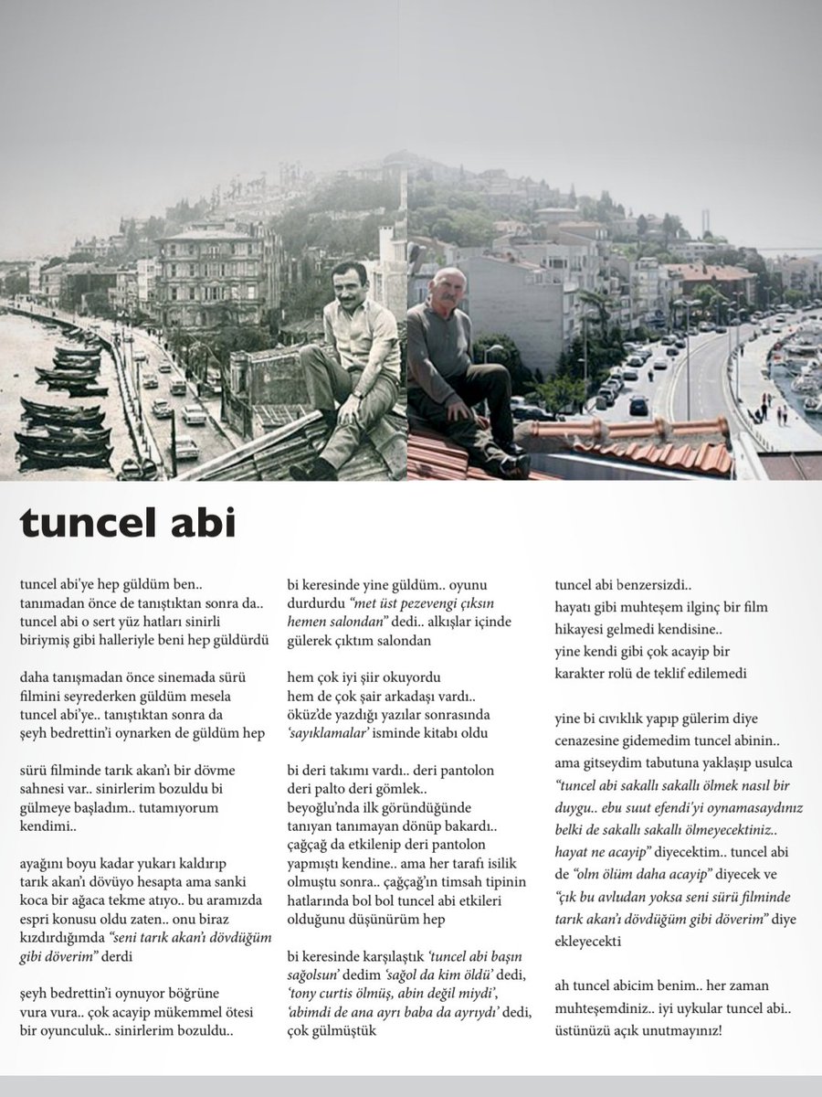 metinustundag's tweet photo. onu biraz kızdırdığımda 'seni sürü filminde tarık akan'ı dövdüğüm gibi döverim' derdi.. ah tuncel abicim benim.. her zaman muhteşemdiniz.. iyi uykular tuncel abi! #TuncelKurtiz #Perşembe #Eylül   https://t.co/vBlyqDBn43 https://t.co/Lg2P4HLcsS