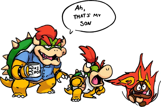 You people need to realize that Bowser doesn't have time for that horny life, he's too busy being a good father and raising his son. Bowsette is sinful. 
