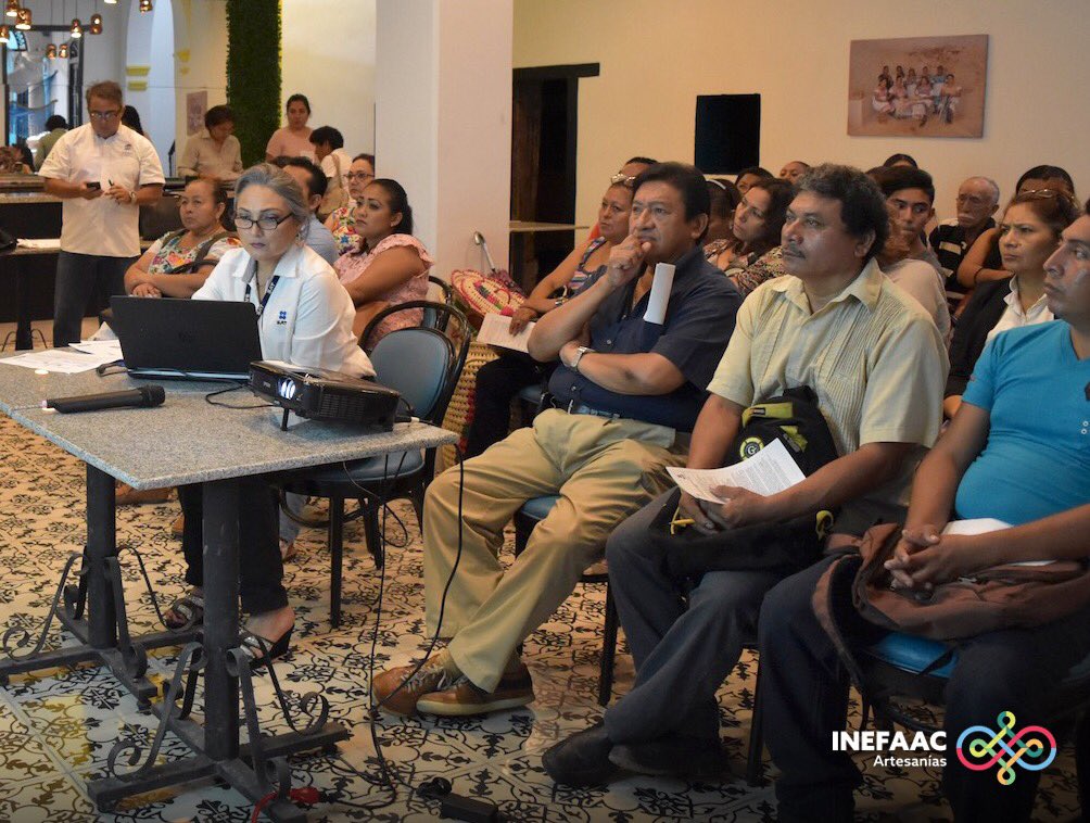 INEFAAC's tweet photo. Dentro del marco de nuestro tradicional #MiércolesDeCompras y con la colaboración del Servicio de Administración Fiscal del Estado de Campeche y el SAT brindamos capacitación en materia de obligaciones y derechos fiscales en beneficio de nuestros artesanos proveedores de Tukulná. https://t.co/Is4DqE9MrF