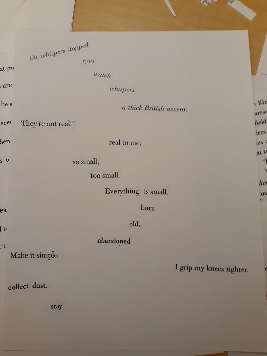 M_A_Hunt's tweet photo. Made some freeform poetry at school by cutting out parts from chapters. #poetry #unlv #freeform https://t.co/Ddp8zctUkZ