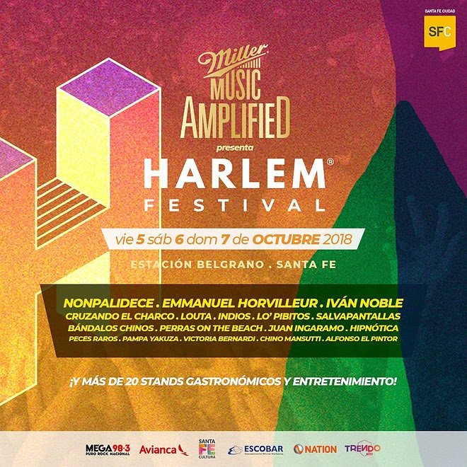 #AgendaPlanetaria⚡️🚀> #IMPERDIBLE‼️> Del 5 al 7/10 se viene  #HarlemFestival2018 <a href="/harlemfestival/">Harlem Festival</a> con <a href="/nonpaoficial/">Nonpalidece</a> <a href="/emmahorvilleur1/">Emmanuel Horvilleur</a> <a href="/ivannoble/">Ivan Noble</a> <a href="/ElCharcoLaPlata/">Cruzando el Charco</a> <a href="/IndiosOficial/">INDIOS</a> <a href="/LOPIBITOS/">Lo Pibitos</a> <a href="/bitchsenlaplaya/">Perras on the Beach</a> <a href="/salvapmusica/">SALVAPANTALLAS</a> <a href="/BandalosChinos/">Bandalos Chinos</a> <a href="/juaninga/">Juan Ingaramo</a> <a href="/PAMPAYAKUZA/">Pampa Yakuza</a> y más! #Venite