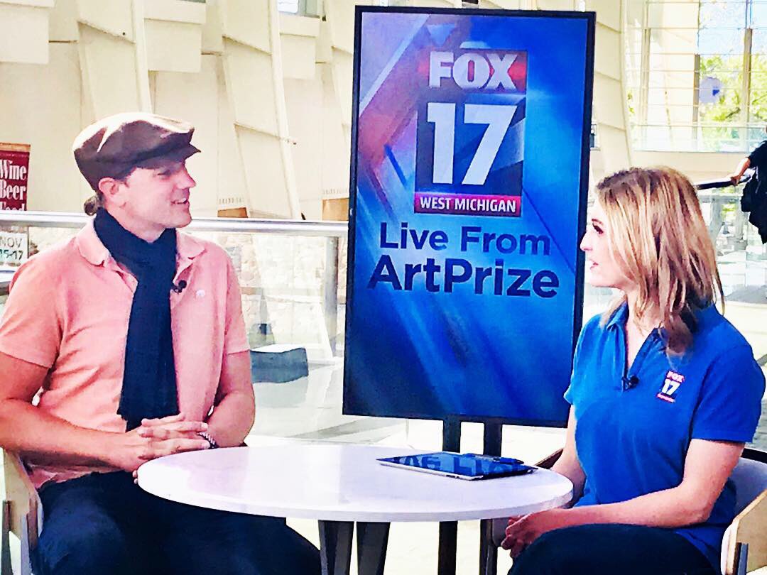 SoulArtinc's tweet photo. Still photos of Fox17 interviewing #ryantschmidt #artprize10 #artist at the Devos Place, talking about his “Breath of Life” sculpture at the Gerald Ford Presidential Museum. Full interview to follow., Thanks Fox17 🙏🙌🏼 https://t.co/56JDAHxzxR