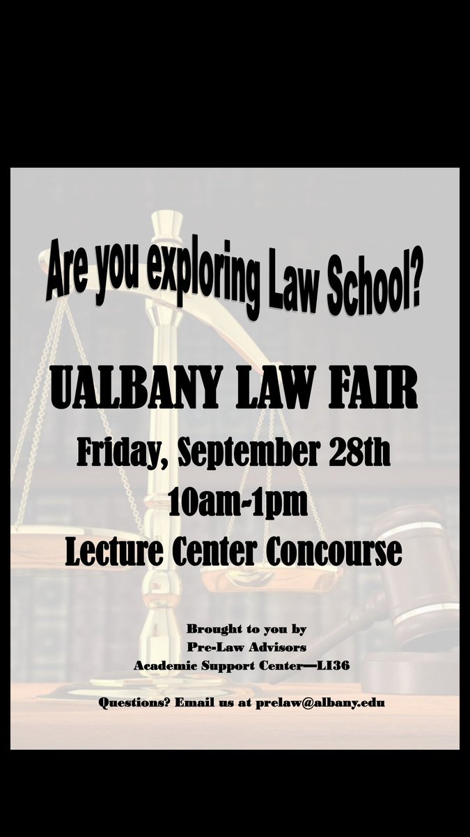 If Law School is or may be in your future, come to the Lecture Centers tomorrow morning from 10am until 1pm! Pre Law Advisors will be tabling and eager to answer all of your questions and concerns!